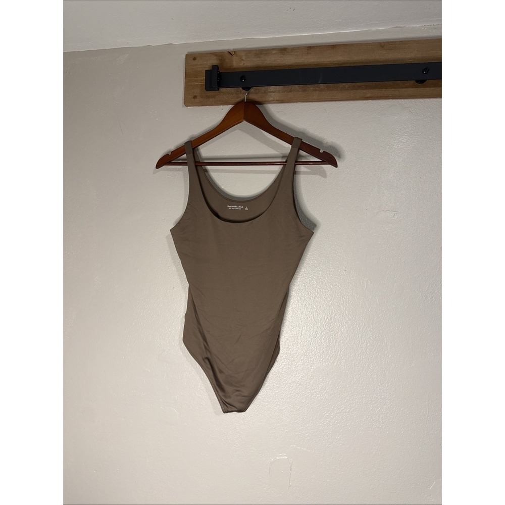 Abercrombie Fitch Soft A&F Collection Tank Bodysuit Taupe Brown Women's Large